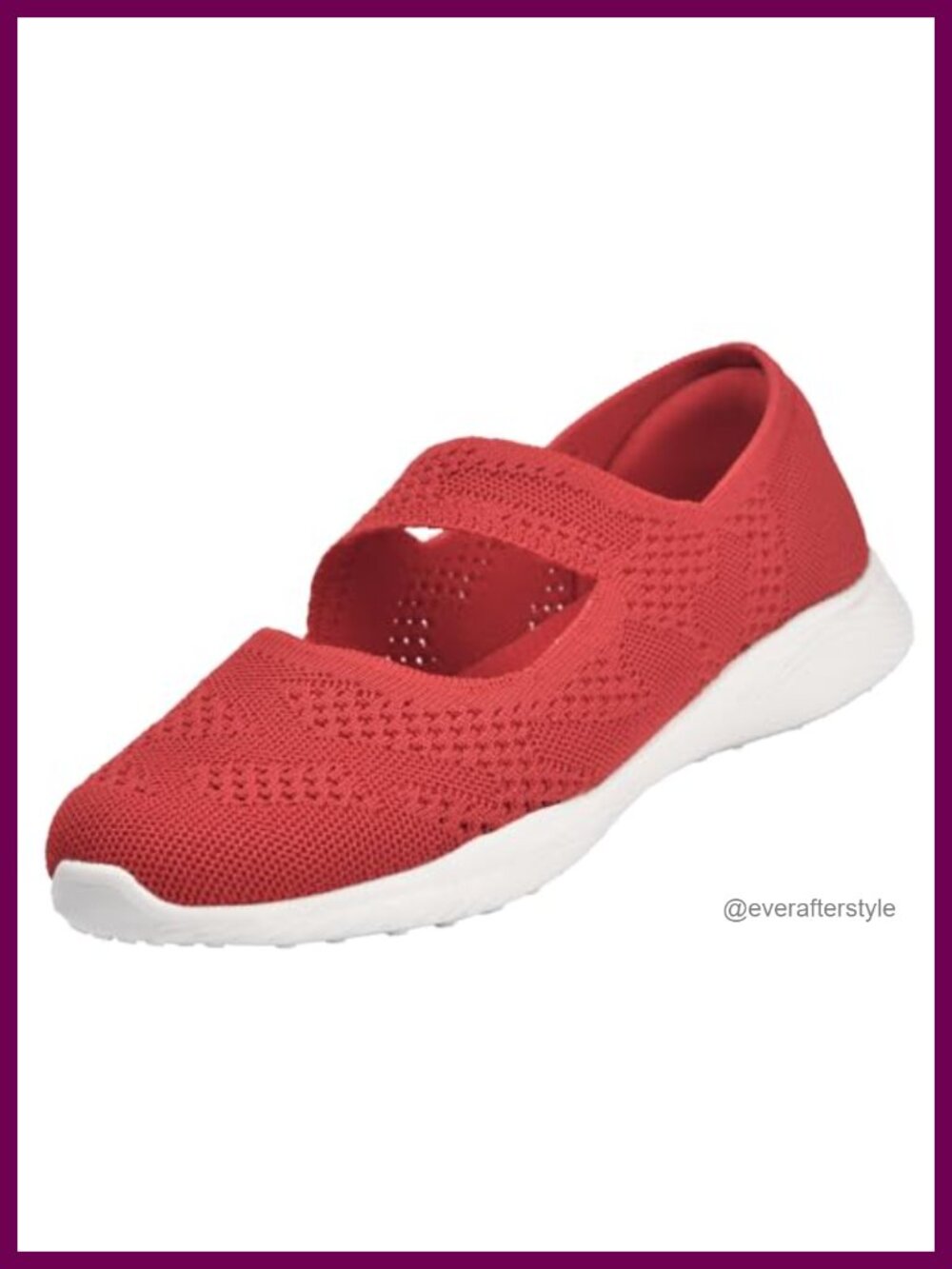 Women's Knit Mary Jane Flat Shoes with Arch Support Slip-On Comfort